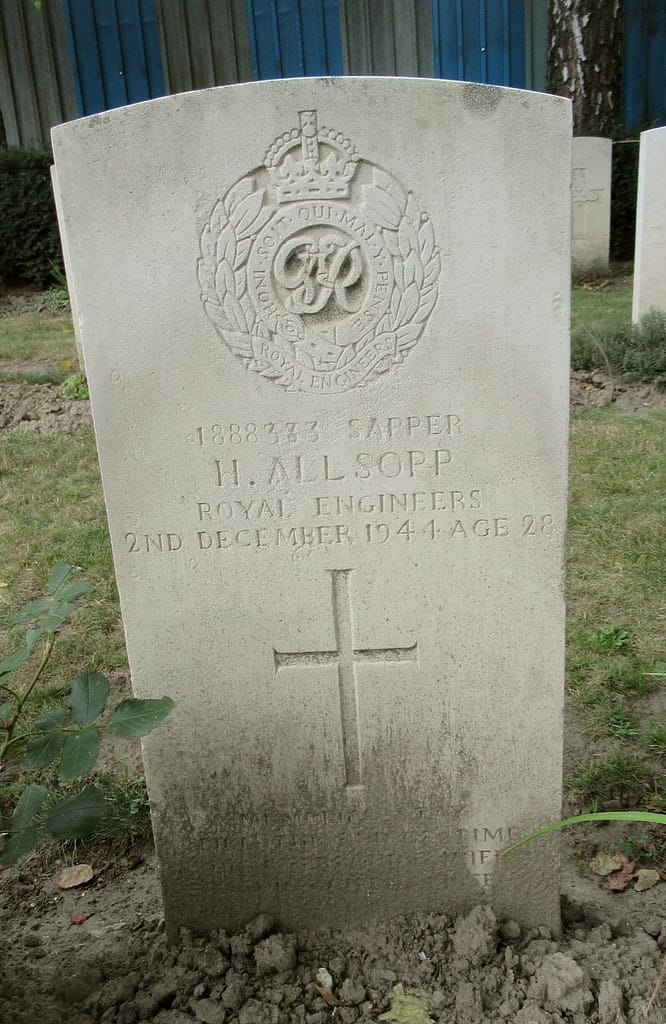 Andy Ball, Founder Director of The Joinery Network, honours his grandfather, Sapper Harry Allsopp, who died in 1944.