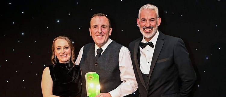 Kirkwood Timber Frame's Alan with his Trade Award